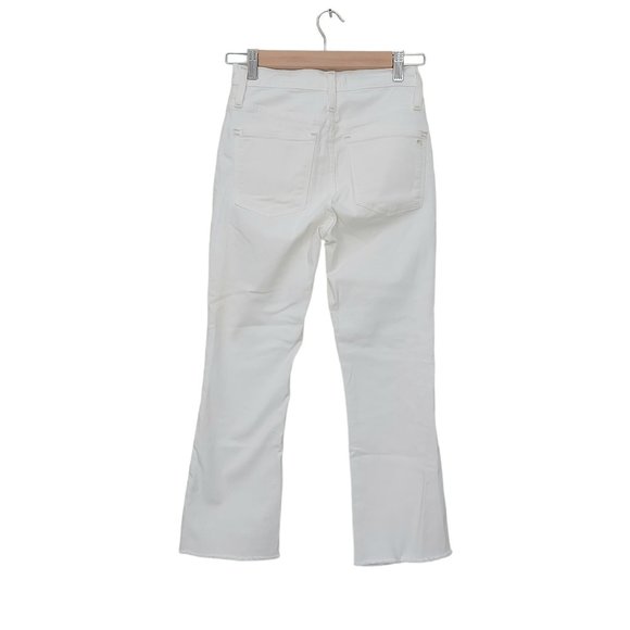 Madewell Jeans Womens 25 White Cali Demi-Boot Raw Hem Stretch Rodeo Cowgirl - Picture 5 of 11